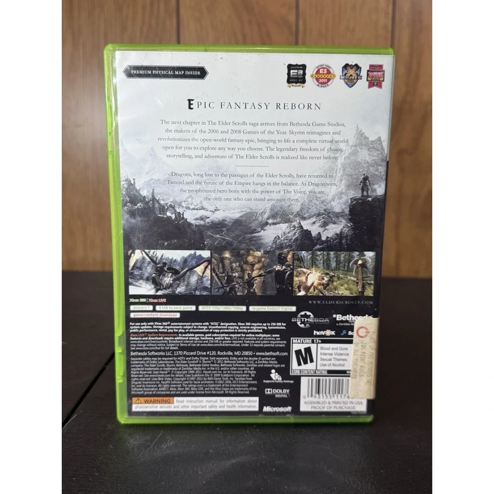 The Elder Scrolls V 5 Skyrim (Xbox 360 2011) Complete‎ Tested Working